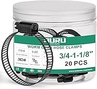 Vista 14 de Juego de 10 abrazaderas de manguera negras de 1"–2", abrazaderas de manguera pequeñas ajustables de 27–51mm de acero inoxidable, abrazaderas