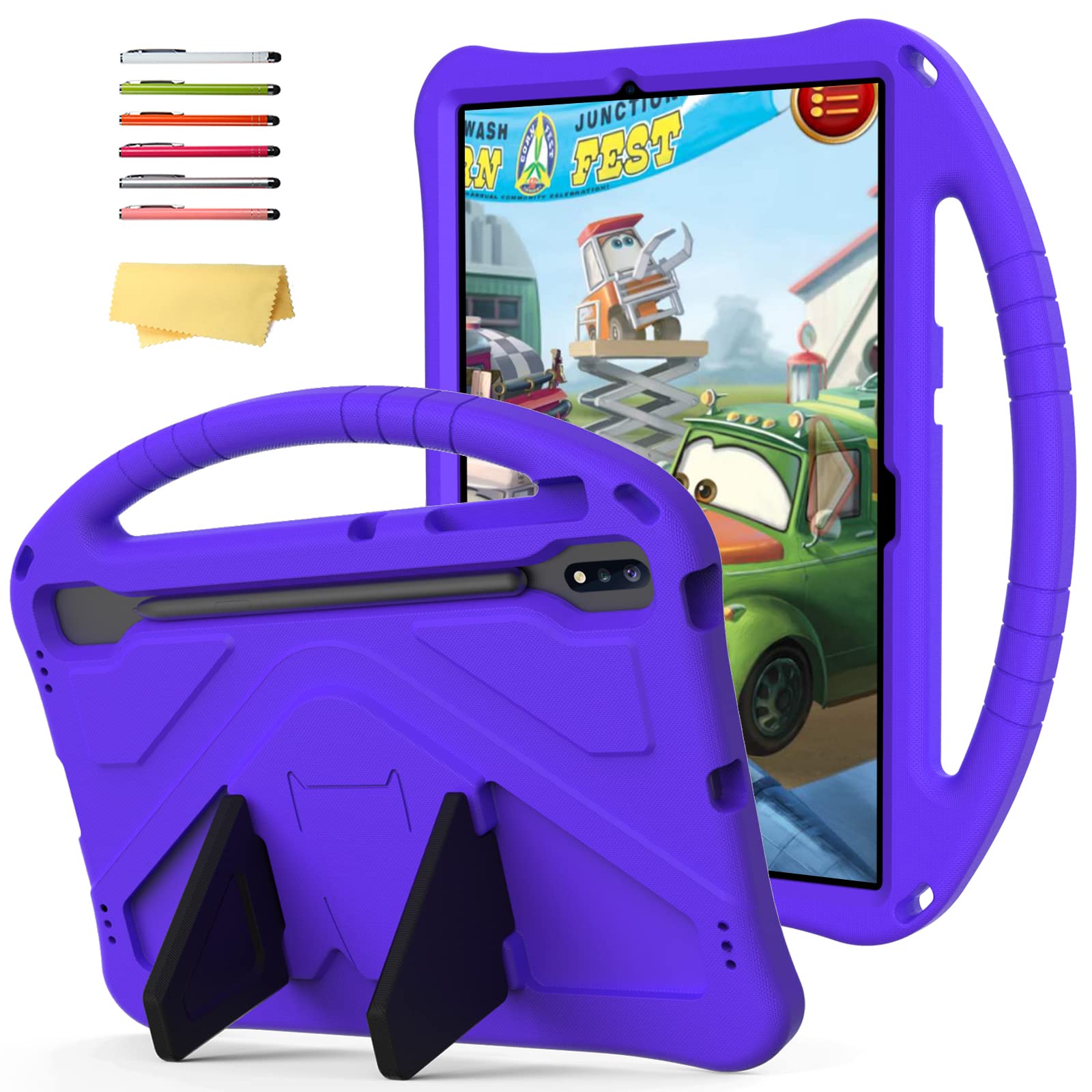 UUcovers Kids Case for Galaxy Tab S9 Plus/Tab S9 FE Plus 2023/Tab S7 FE 5G 2021/Tab S8 Plus 2022/Tab S7 Plus 2020 12.4 inch with S Pen Holder/Handle Stand Cover for Tab S9 FE+/S7 FE/S9+/S8+/S7+,Purple (B09Q3B6LMK) Amazon Price History, Amazon Price Tracker
