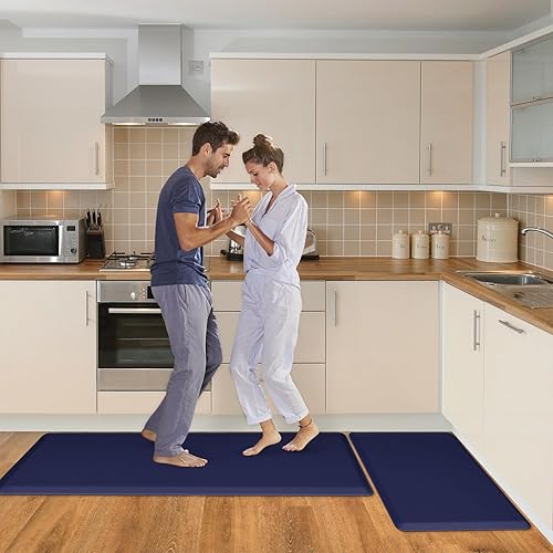 Miniatura 83 de HappyTrends Tapete de cocina [2 piezas] acolchado, cómodo, antifatiga, impermeable, antideslizante, tapete de espuma ergonómica gruesa y perfecta