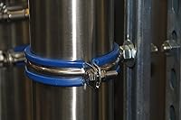 Vista 3 de HFS (R) Soporte de abrazadera de tubo de 14 "correas de soporte de carrete de tubo con soldadura 1/2" perno macho BSP