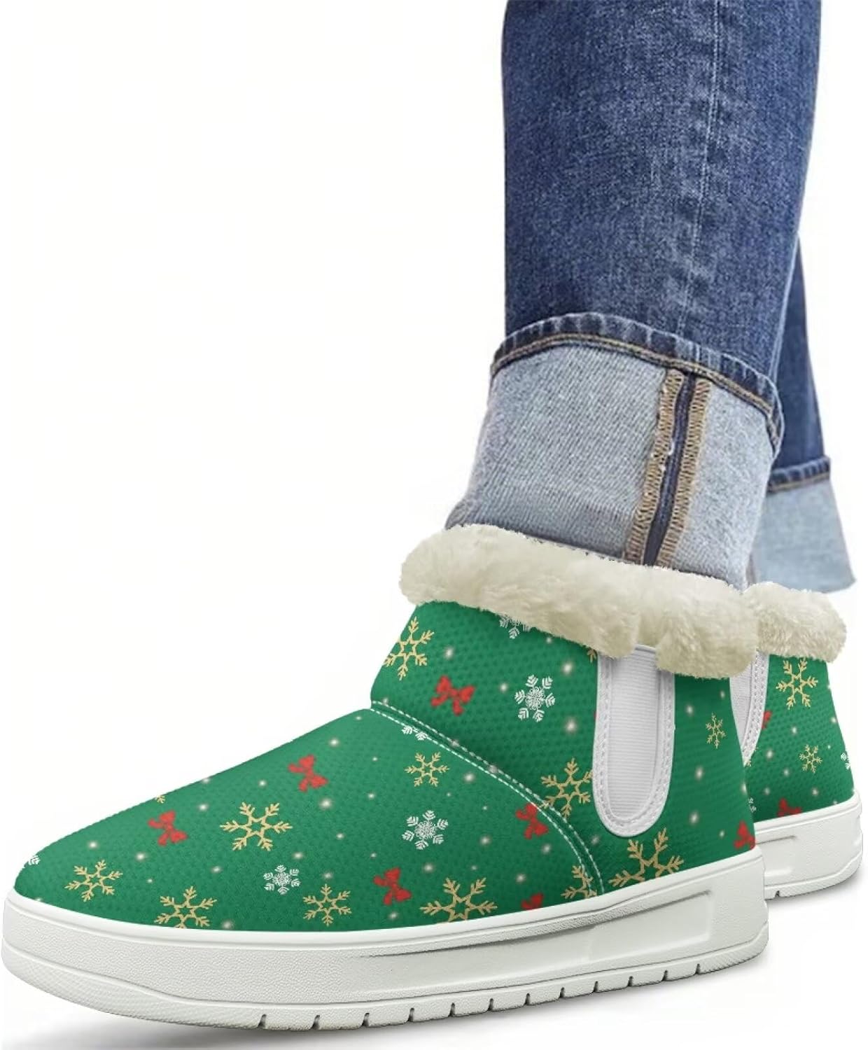 Women's Ankle Snow Boots Slip On Winter Boots for Women Fashionl Memory Foam Snow Shoes for Ladies