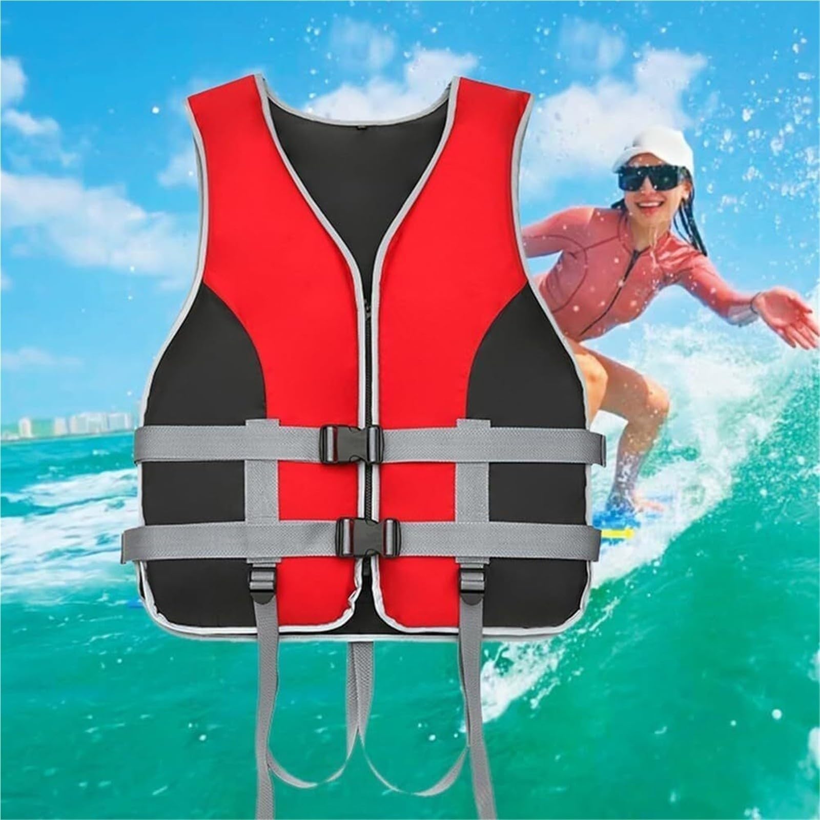 Surfjacke mit Reflektierenden Streifen for Kajakfahren, Angeln, Bootfahren