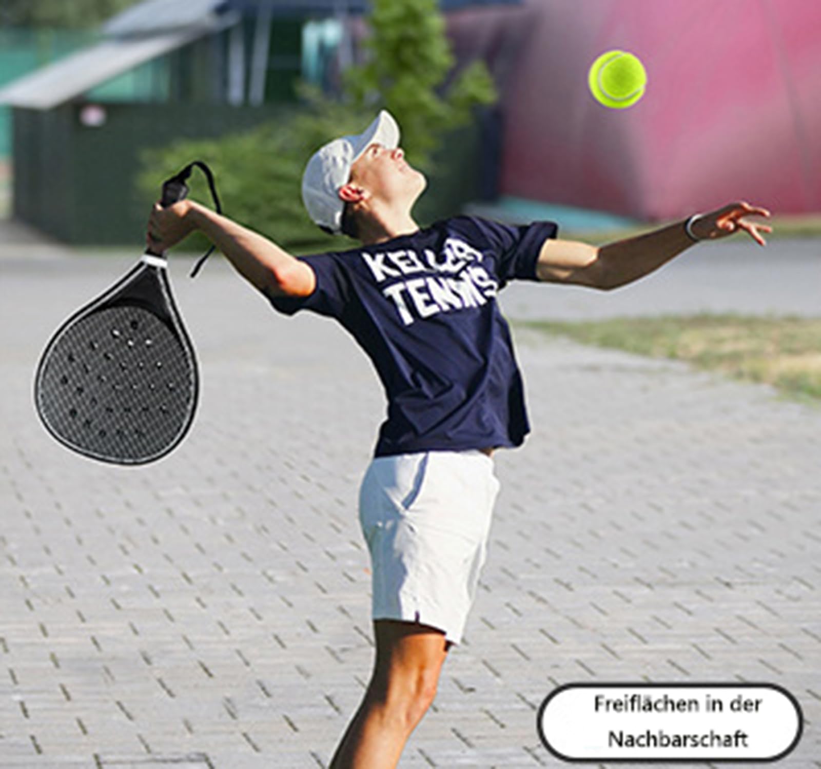 Padel Tennis Schläger Set in schwarz – Komplettset für Anfänger & Profis – ABS-Material für langlebige Stabilität & optimale Schockabsorption – Mit praktischer Transporttasche