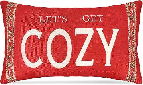 Fundas de almohada de Navidad de 12 x 20 pulgadas fundas de almohada rojas de Navidad fundas de almohada decorativas para sofá dormitorio