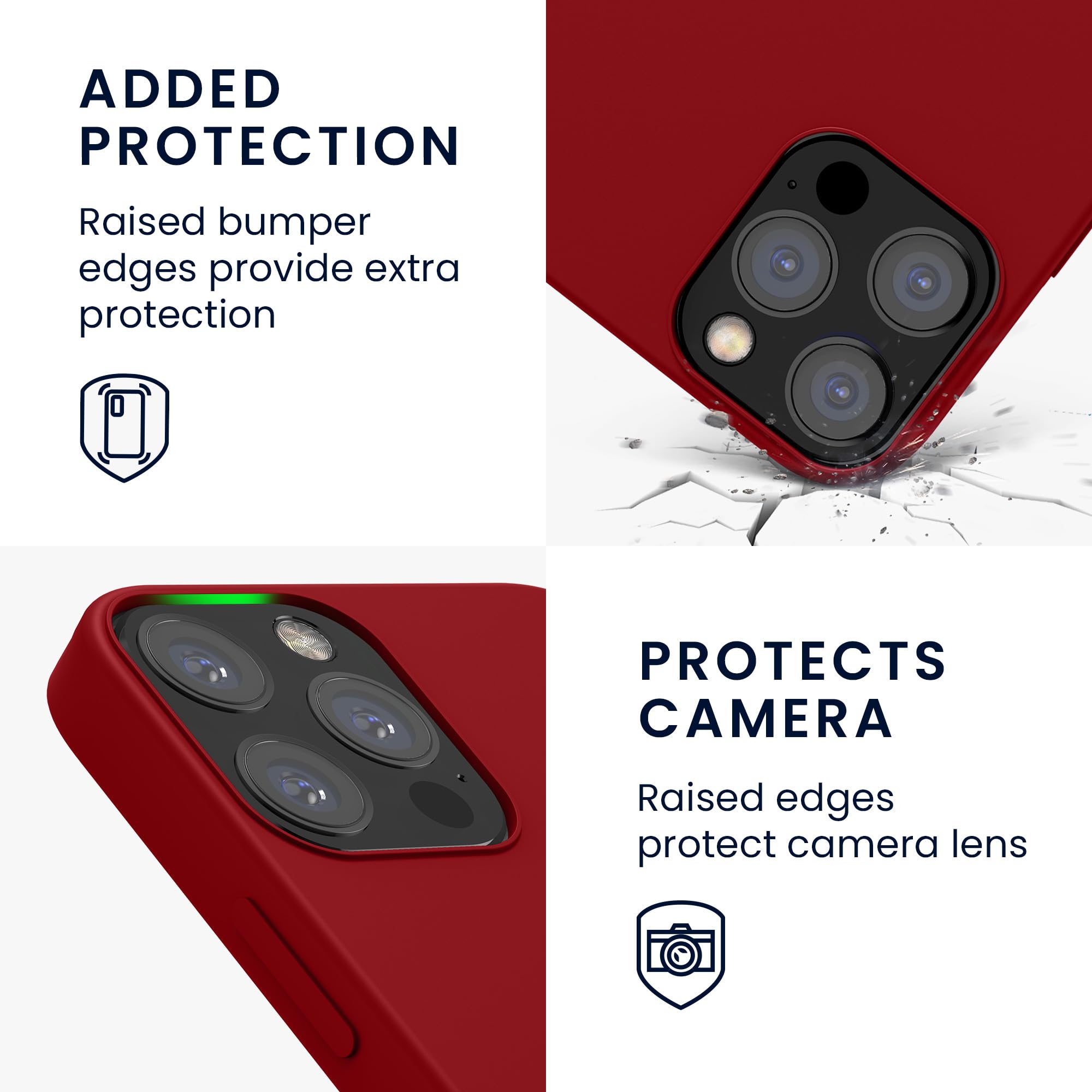kwmobile Case Compatible with Apple iPhone 12 / iPhone 12 Pro Case - TPU Silicone Phone Cover with Soft Finish - Rhubarb Red - Image 3