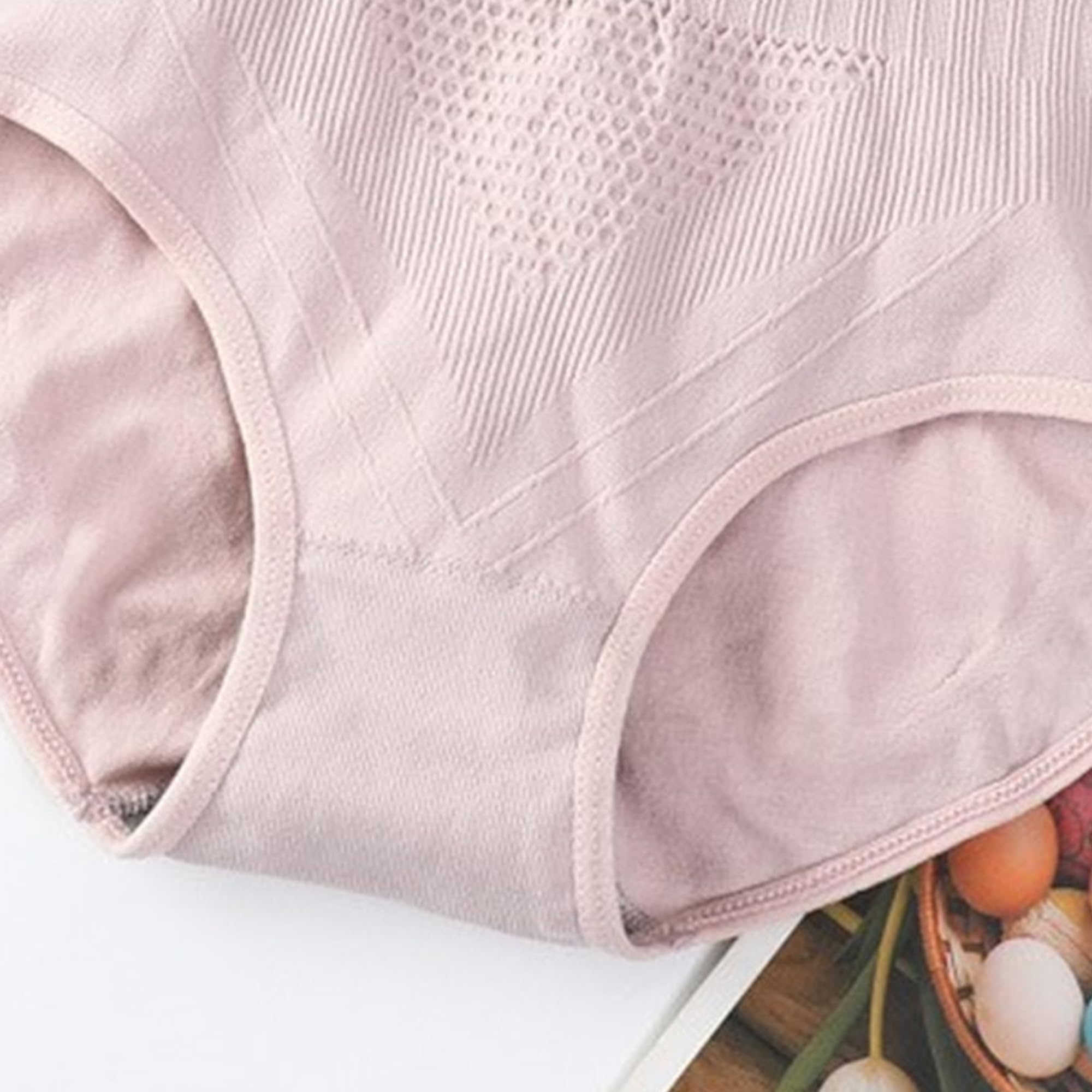 Paquete múltiple de bragas de cintura alta para mujer, ropa interior de recuperación de cesárea, ropa interior suave y elástica (rosa, 5 piezas, M)