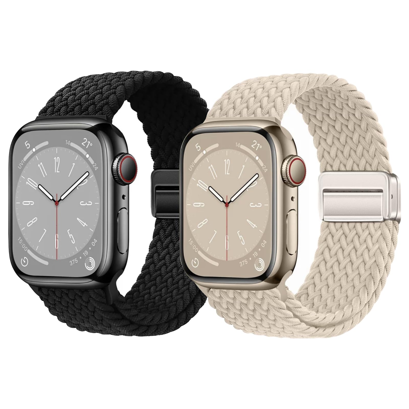 Zenthalis 2 Pack Braided Bands Compatible for Apple Watch Band 42mm(Series 10) 41mm 40mm 38mm,...