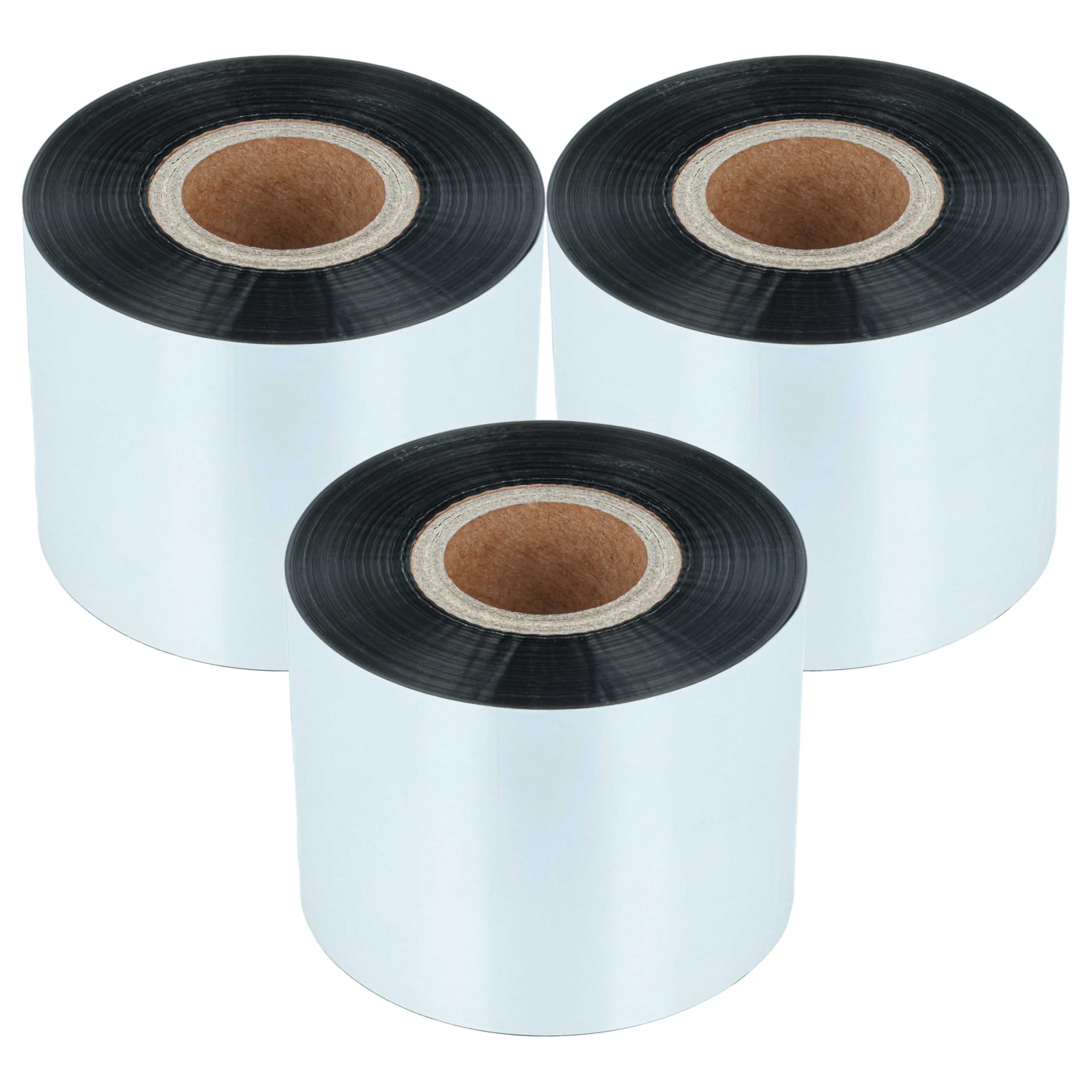 vhbw 3x nastro trasferimento termico compatibile con TSC ME340, ME240, MH240P, MH240 etichettatrice, indelebile, 50mmx300m, cera/resina