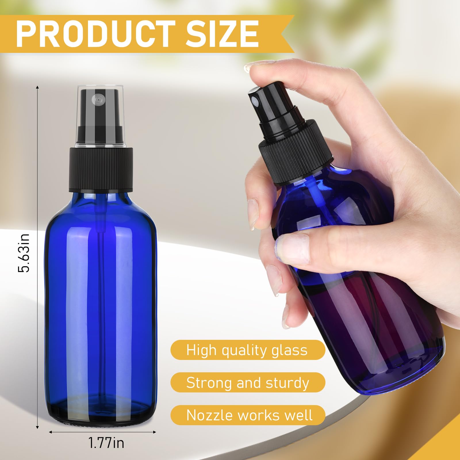 Maxcheck 50 Stück 118 ml kleine Glas-Sprühflaschen für ätherisches Öl, leere Sprühnebelflasche, leer, feiner Nebel und nachfüllbarer Nebel, nachfüllbare Flüssigkeitsbehälter für Parfüm, Reinigung