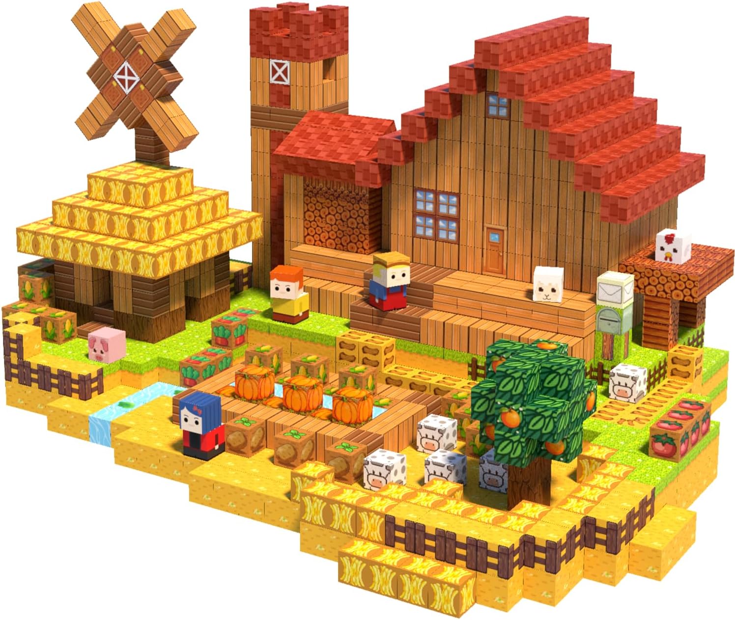 Winchoice 150PCS Magnetic Blocks - Farm Animals