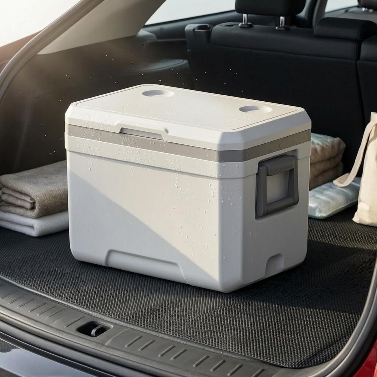 Contenitore Termico con Coperchio a Cerniera Isolamento in Schiuma PU Box Frigo Rigido Apertura Dall'alto Ghiacciaia Portatile per Esterno