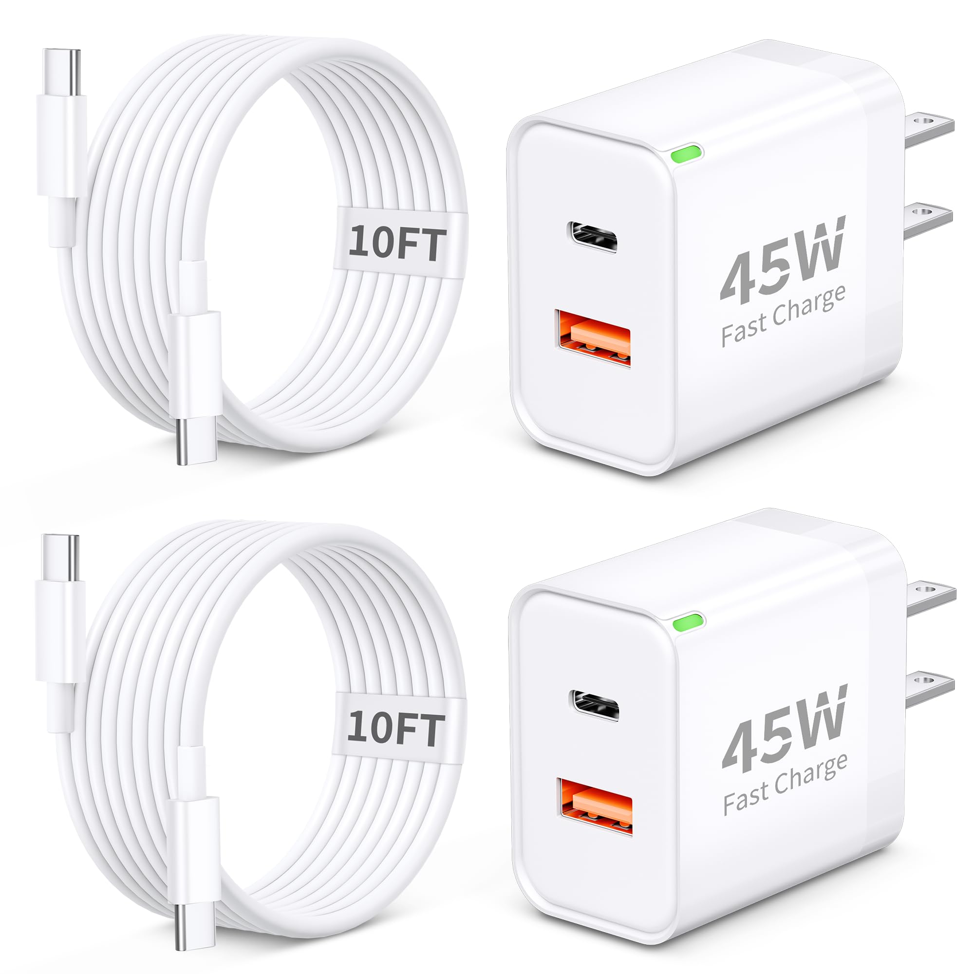 Amazon.com: Pixel 10 9 8 Pro XL Charger Fast Charging, 2Pack 45W