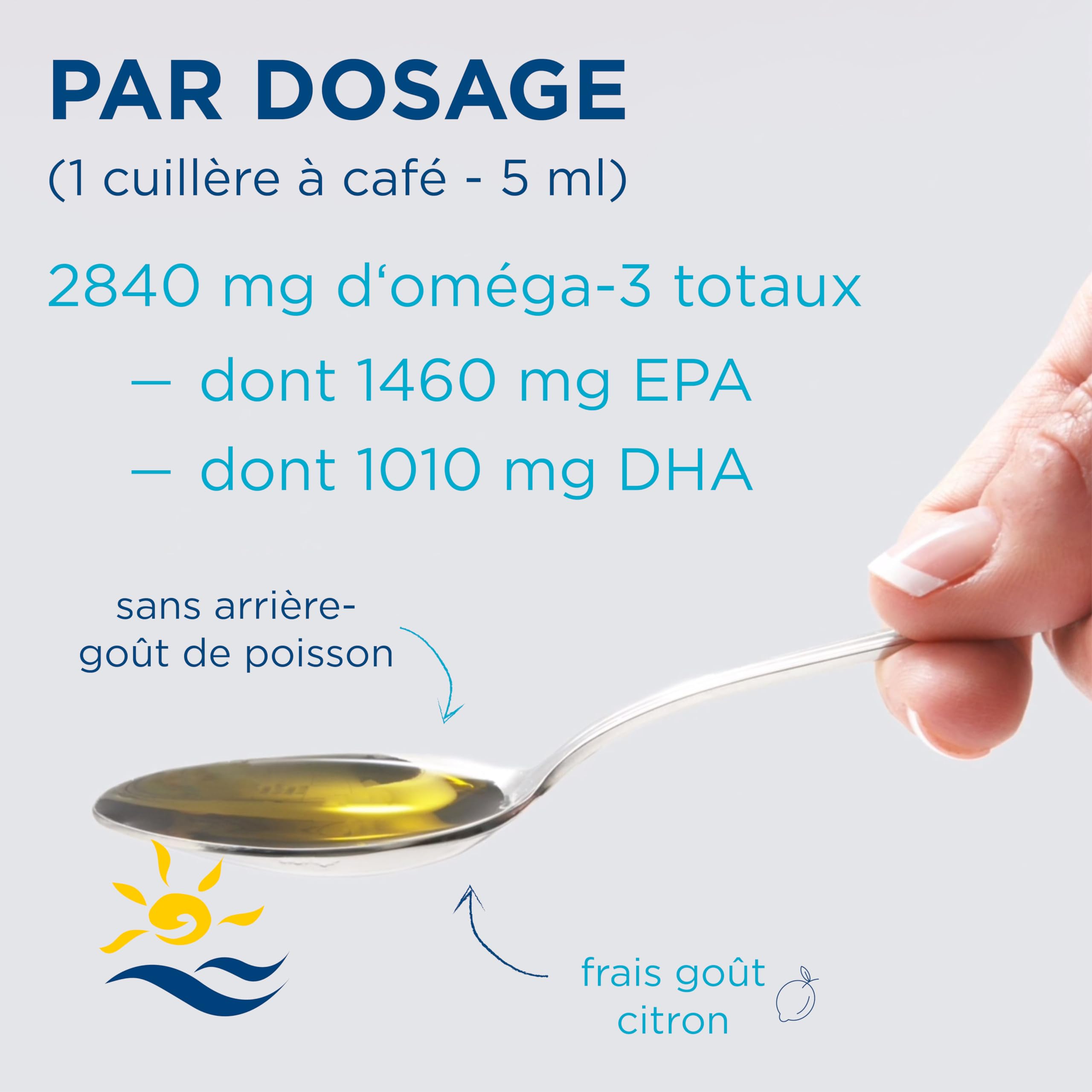 Nordic Naturals, Ultimate Omega, 2840mg Omega-3, Huile de Poisson avec EPA et DHA, Goût Citron, 119ml, Testé en Laboratoire, Sans Soja, Sans Gluten, Sans OGM
