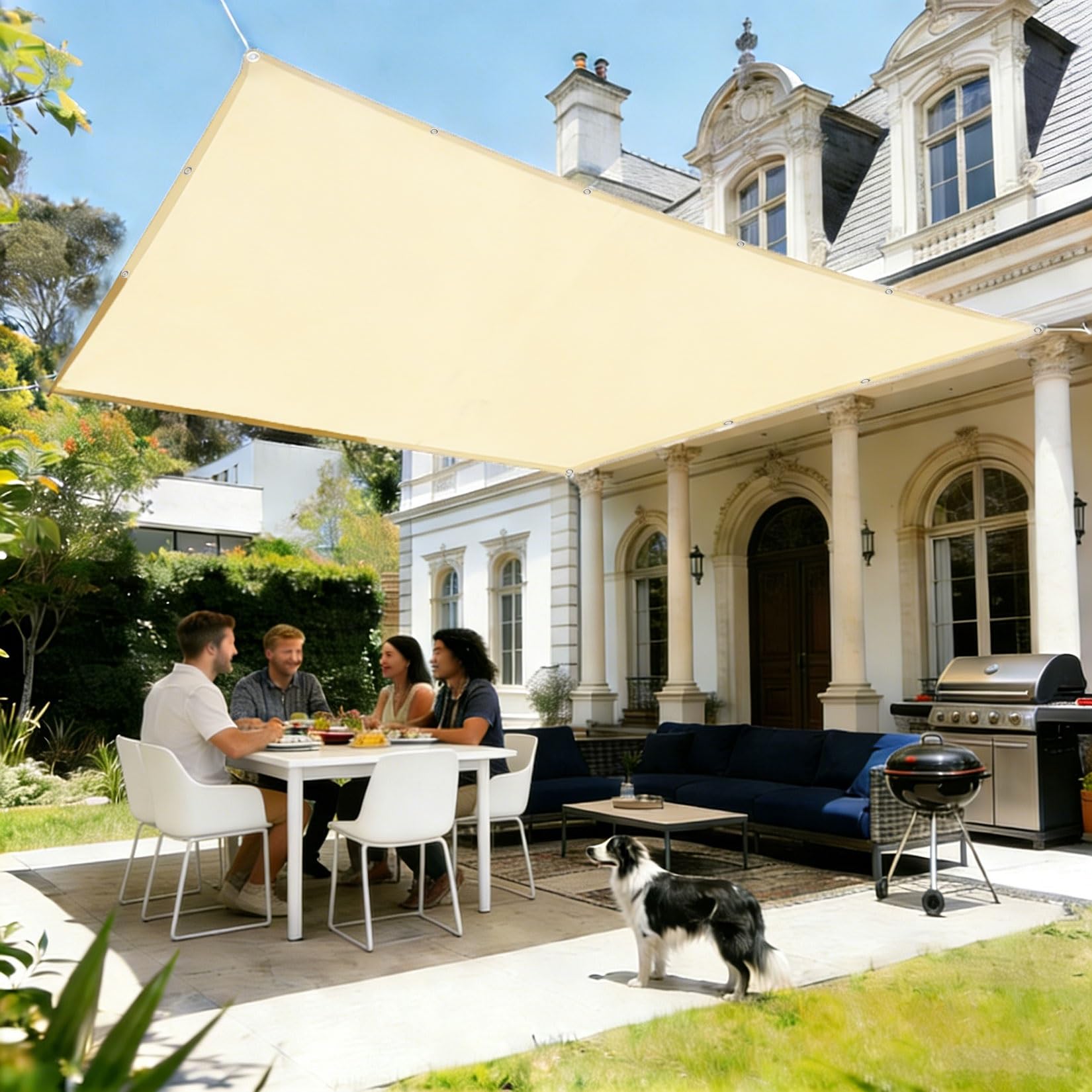 Voile d'ombrage rectangulaire protection solaire balcon 140x300