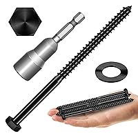 Vista 10 de Mywish (8 juegos) pernos de retraso de cabeza hexagonal de 1/2 x 3 pulgadas, tornillos de retraso resistentes con arandelas, pernos de acero