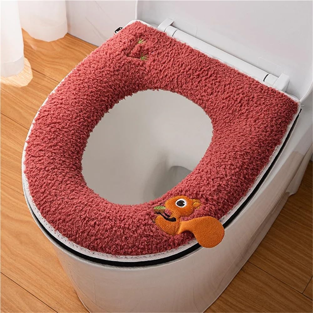 Cartoon winter pure cotton zipper, universal soft seat cushion for all seasons, toilet seat cover