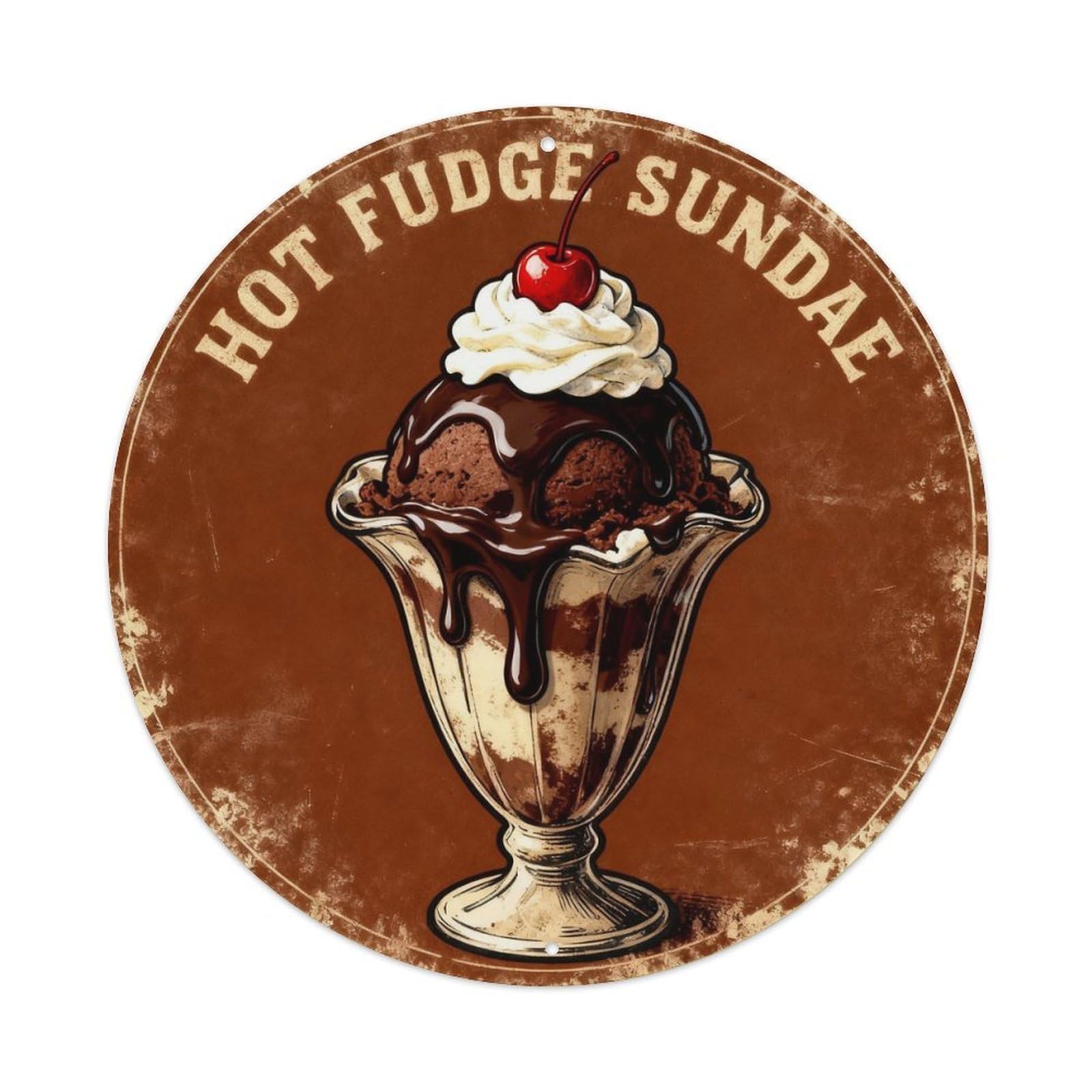 Hot Fudge Sundae Vintage Tin Sign Metal Tin Sign Plaque