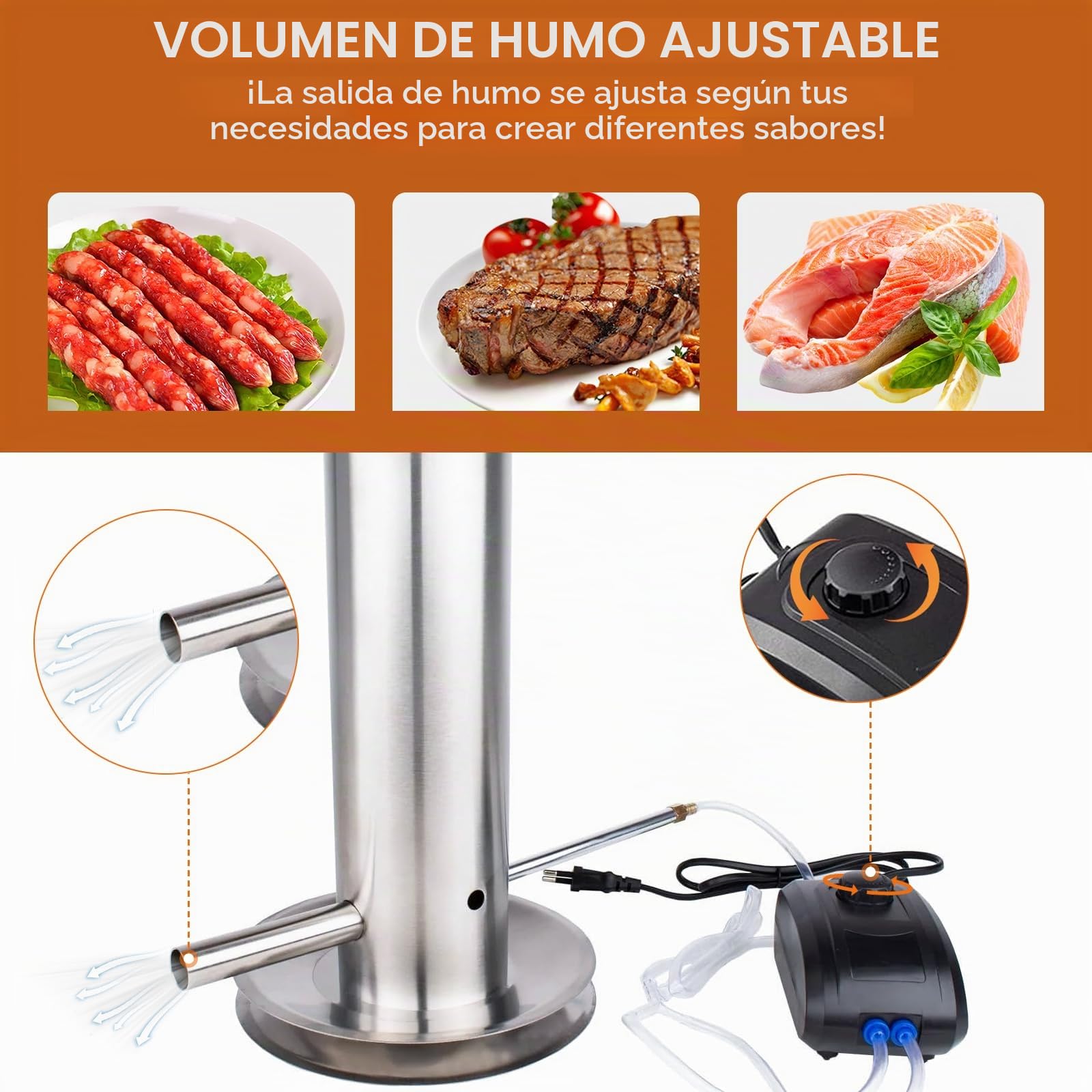 Generador de Humo Acero Inoxidable con Bomba | Ahumador en Frio Generador de Humo Frío Cocina Ahumador de Acero Inoxidable para Barbacoa Ahumar Carne, Pescado