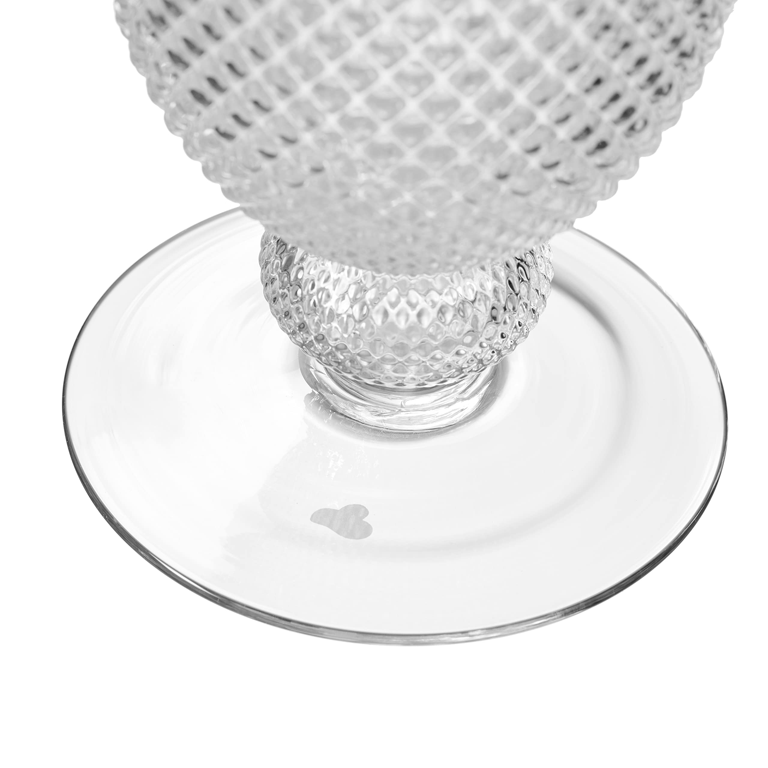 LEONARDO HOME Poesia Dekovase aus Glas auf Fuss, handgefertigte Deko-Vase mit eltegant strukturierter Oberfläche, Klar, Höhe: 35,4 cm, 2,9 l, 076434