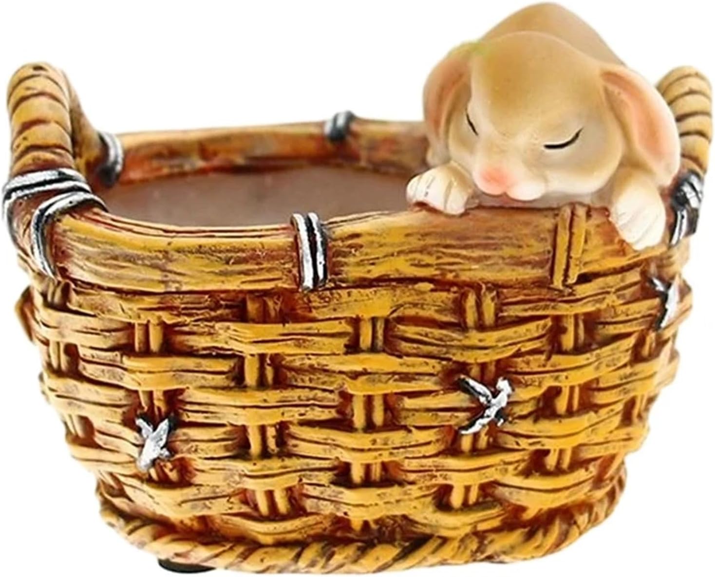 Woven Flower Basket Plaster Flower Pot Silicone Small Animal Figurines Succulent Planter Vase Concrete Mold Storage Box Epoxy Resin Cement Clay Mould