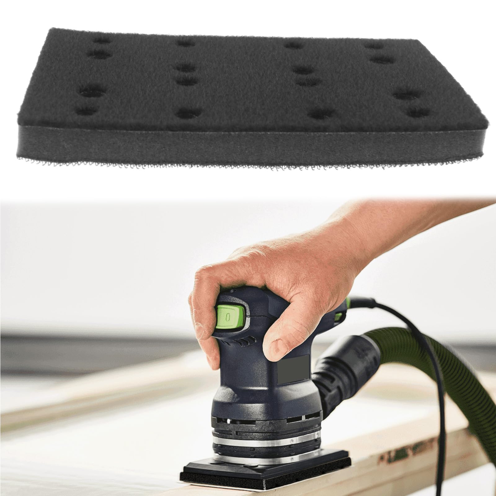2 Stück Interface-Pad aus weichem Schwamm, Ersatz für Festool RTS 400 / RS 400 / RTSC 400 Schleifpad-Adapter, Schwamm, 80 x 133 mm