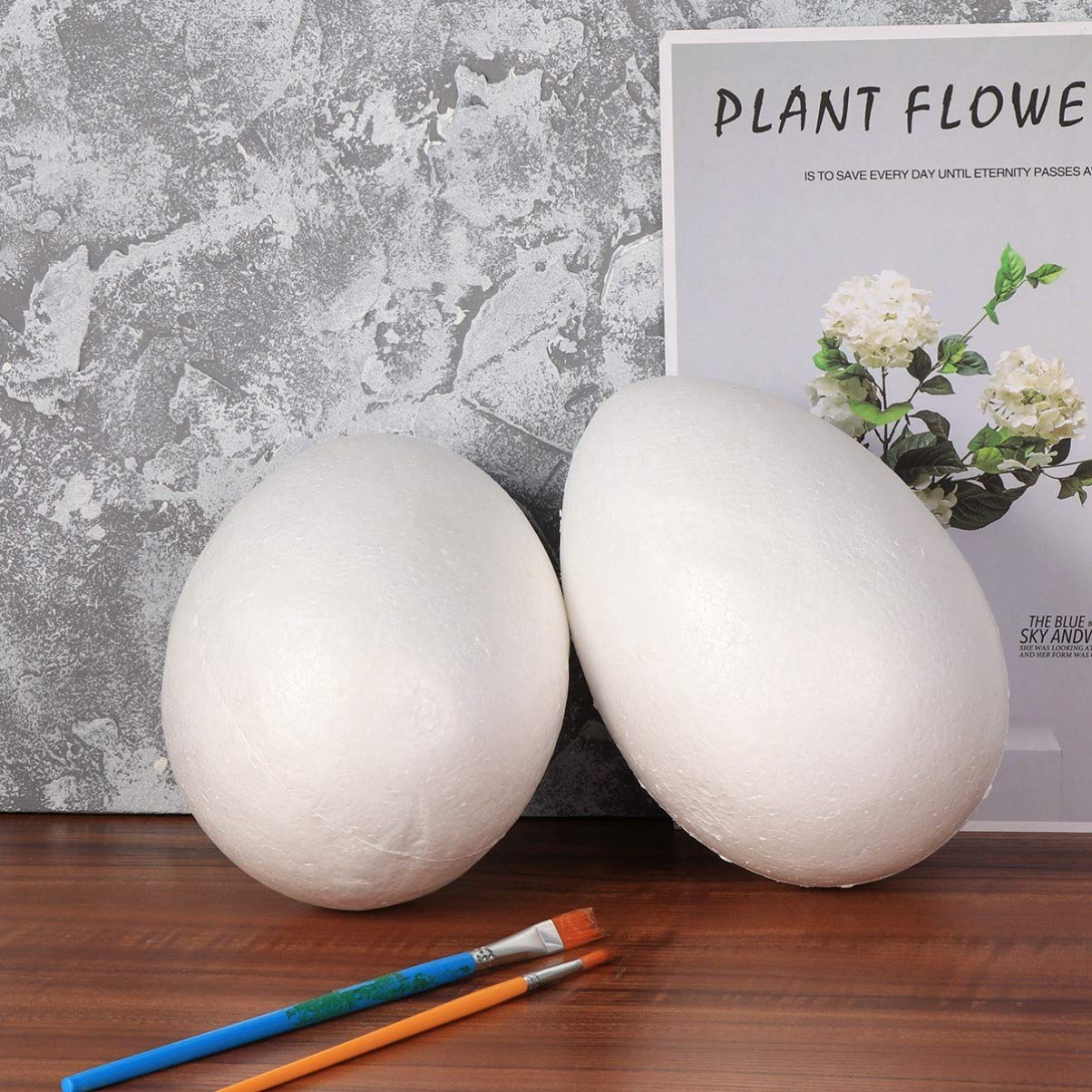 VALICLUD 2pcs White Foam Egg Shape Balls Craft Egg Shapes Easter Foam Eggs Smooth Painting Egg Kids DIY Easter Arts Crafts 20cm