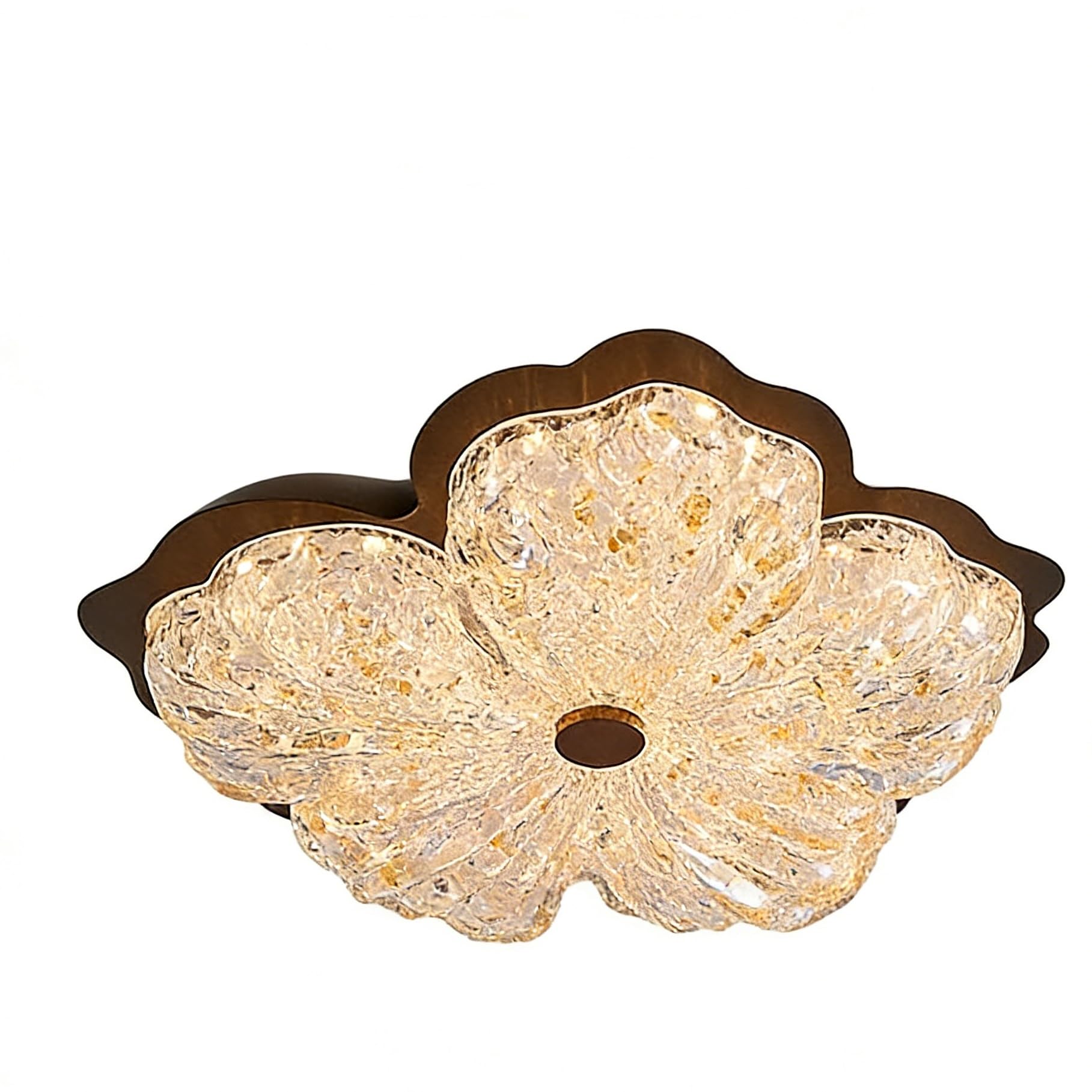 Plafonnier vintage français feuille d'or luminaire moderne