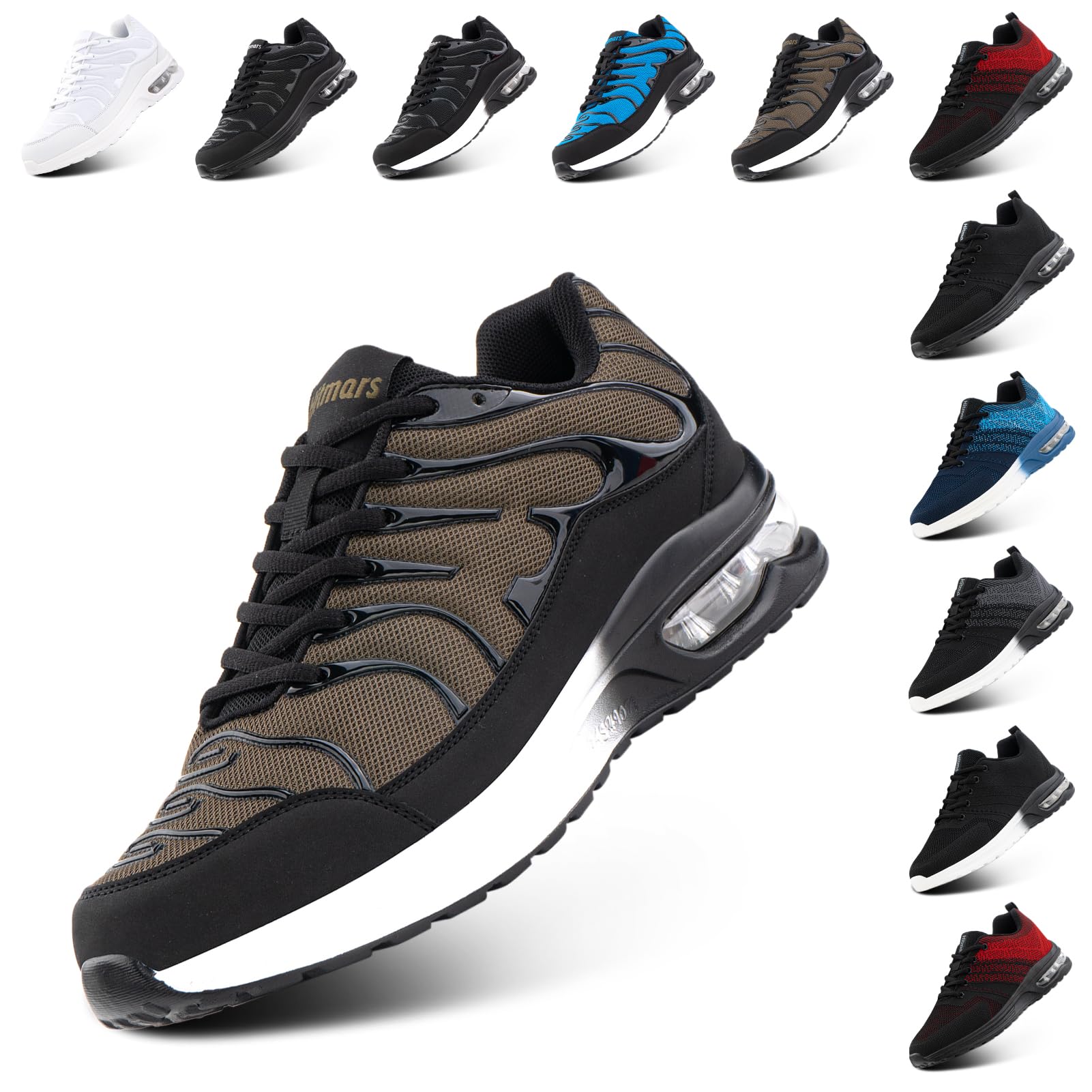 NEOKER Scarpe Running Uomo Donna Scarpe da Corsa Sneakers Scarpe Ginnastica Scarpe Trail Running Scarpe Sportive Platform Outdoor Nero Blu 36-48 EU