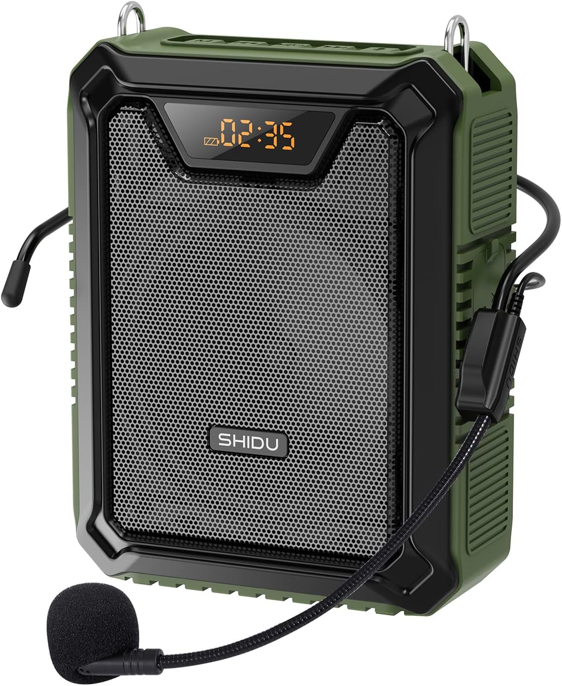 SHIDU M808 Portable Voice Amplifier with Wired Mic IPX5 Waterproof 18W Loud Speaker 2500mAh Rechargeable Battery PA Systems Speaker Bluetooth Function for Teachers,Classroom, Meeting, Outdoors|Green