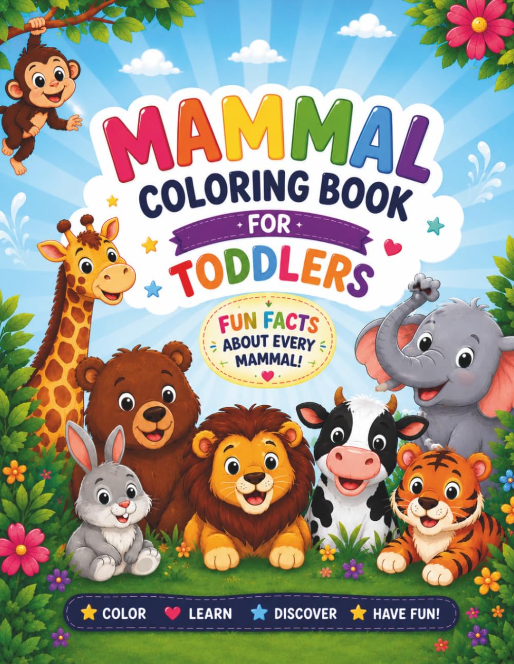 Mammal Coloring Book for Toddlers: Fun and Educational Animal Coloring Pages with Mammal Facts
