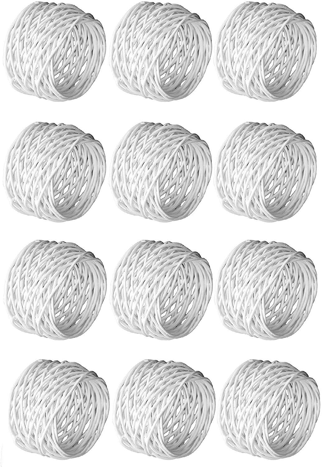 Elegant White Mesh Napkin Rings - Set of 12 -5 Elegant White Mesh Napkin Rings - Set of 12 -5