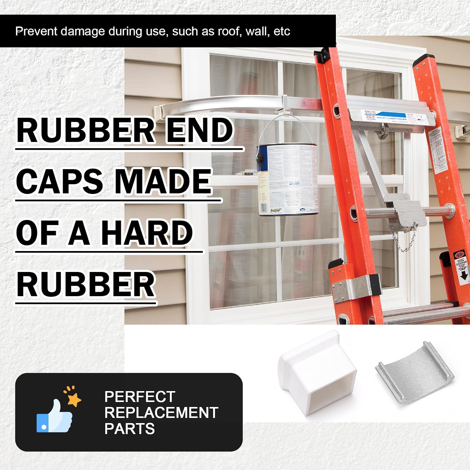 AC36-2 Ladder Stabilizer Replacement Rubber End Caps Fits for Werner Ladder | Extension Ladder Accessories, Ladder Standoff / Stabilizer AC78 & AC76, Ladder Leveler Pads for Werner Ladder Bumpers, 4 Pcs