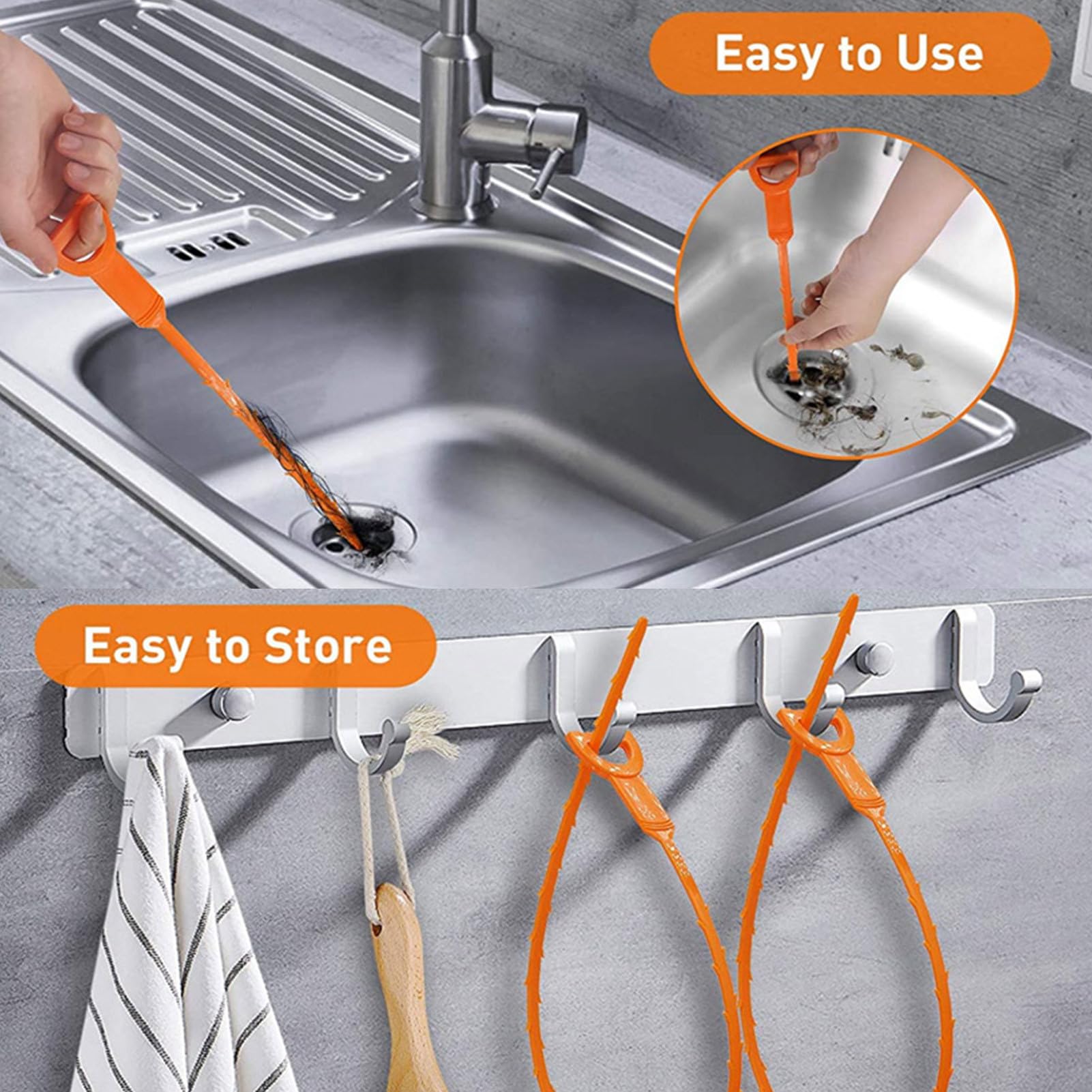 6 Piezas Desatascador Tuberias, Desatascador De Desagües En Espiral, Desbloqueador Fregadero Flexible, Cepillo De Limpieza para Desagüe, para Cocina, Inodoro Y Desagüe Baño