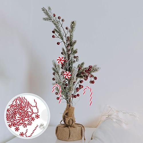 Miniatura 2 de Decoraciones de Navidad Bastón de caramelo Decoraciones de árbol de Navidad: muleta de bastón de caramelo de Navidad, piruleta falsa de caramelo,