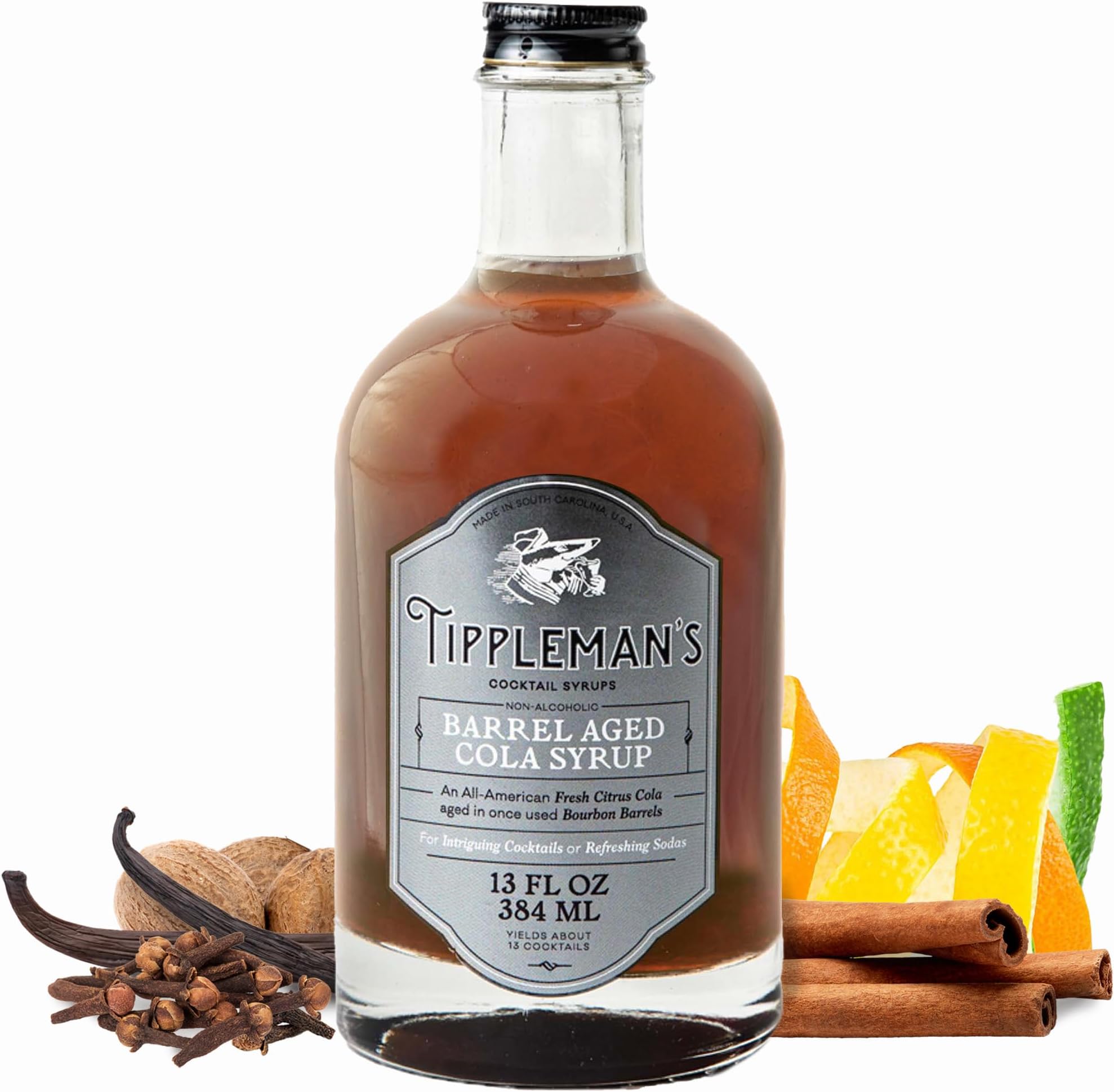 Barrel Aged Cola Syrup - All Natural Complex Cola Syrup for Cocktails, Classic Sodas, Ice Cream Floats, Old Fashioned Cocktail, Sweetener, Gin Fizz, Cola Cake