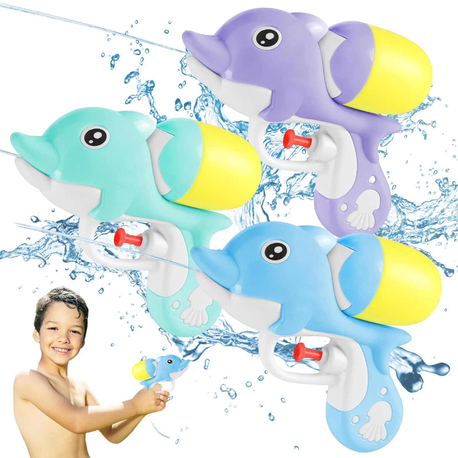 Set De 3 Pistolas De Agua Con Forma De Animal Para Niños – Tamaño 13.5 Cm, Fáciles De Usar, Ideales Para Piscina, Playa O Jardín – Regalo De Verano