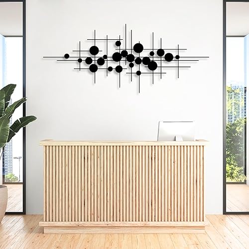 Miniatura 2 de Arte de pared de metal geométrico, arte de pared de metal moderno de mediados de siglo, arte abstracto de pared de metal, escultura de pared