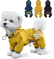 Vista 1 de Chubasquero para Perro, Chaqueta de Lluvia Impermeable para Perro con Capucha, Abrigo de Lluvia con Agujero para Correa, Correa Reflectante