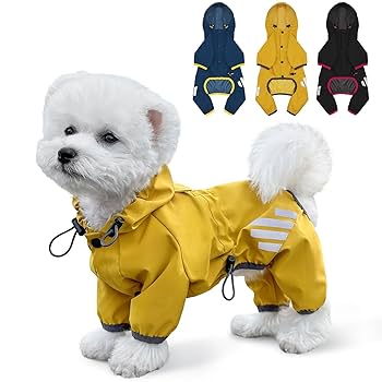 SMALLLEE_LUCKY_STORE Waterproof Dog Raincoat With Hood Pet Rain