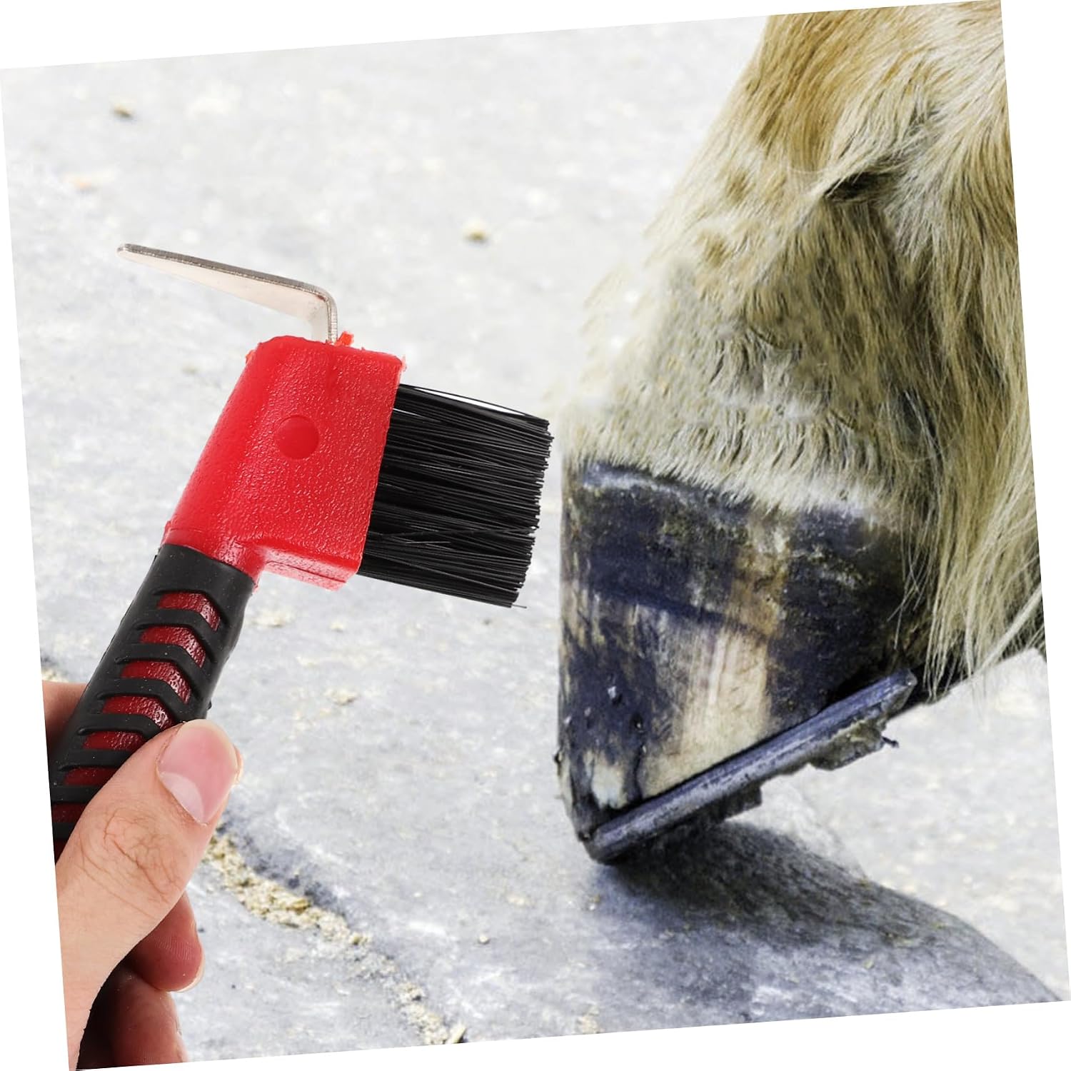 YARNOW Rubber Hoof with Brush Essential Horse Grooming Tool for Daily Care Durable Resistant Random Color for Hoof Cleaning Trimming
