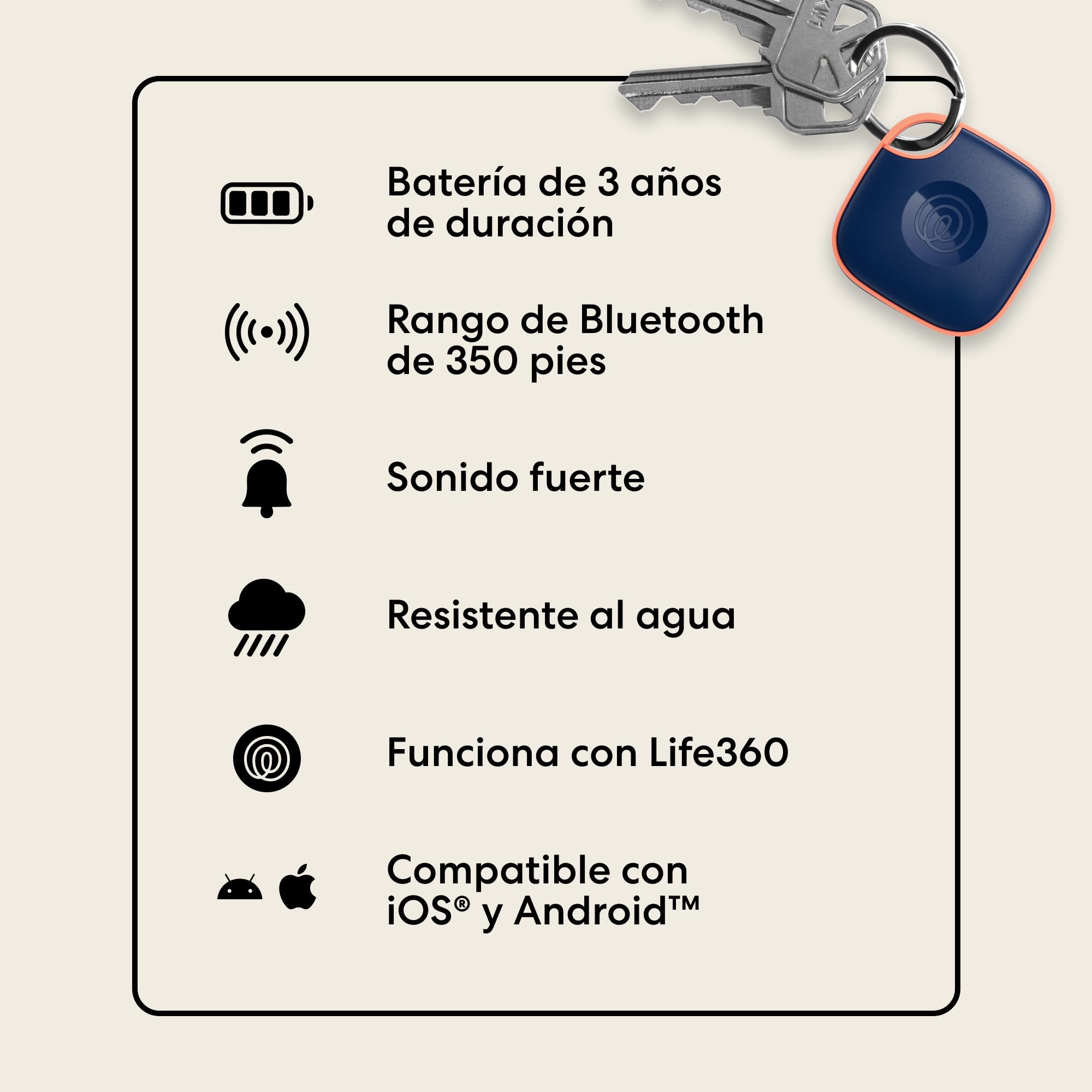 Life360 Tile - Localizador Bluetooth, localizador de Llaves y localizador de Objetos para Llaves, Bolsos y Mucho más.Compatible con iOS y Android. Paquete de 4 (Colors)