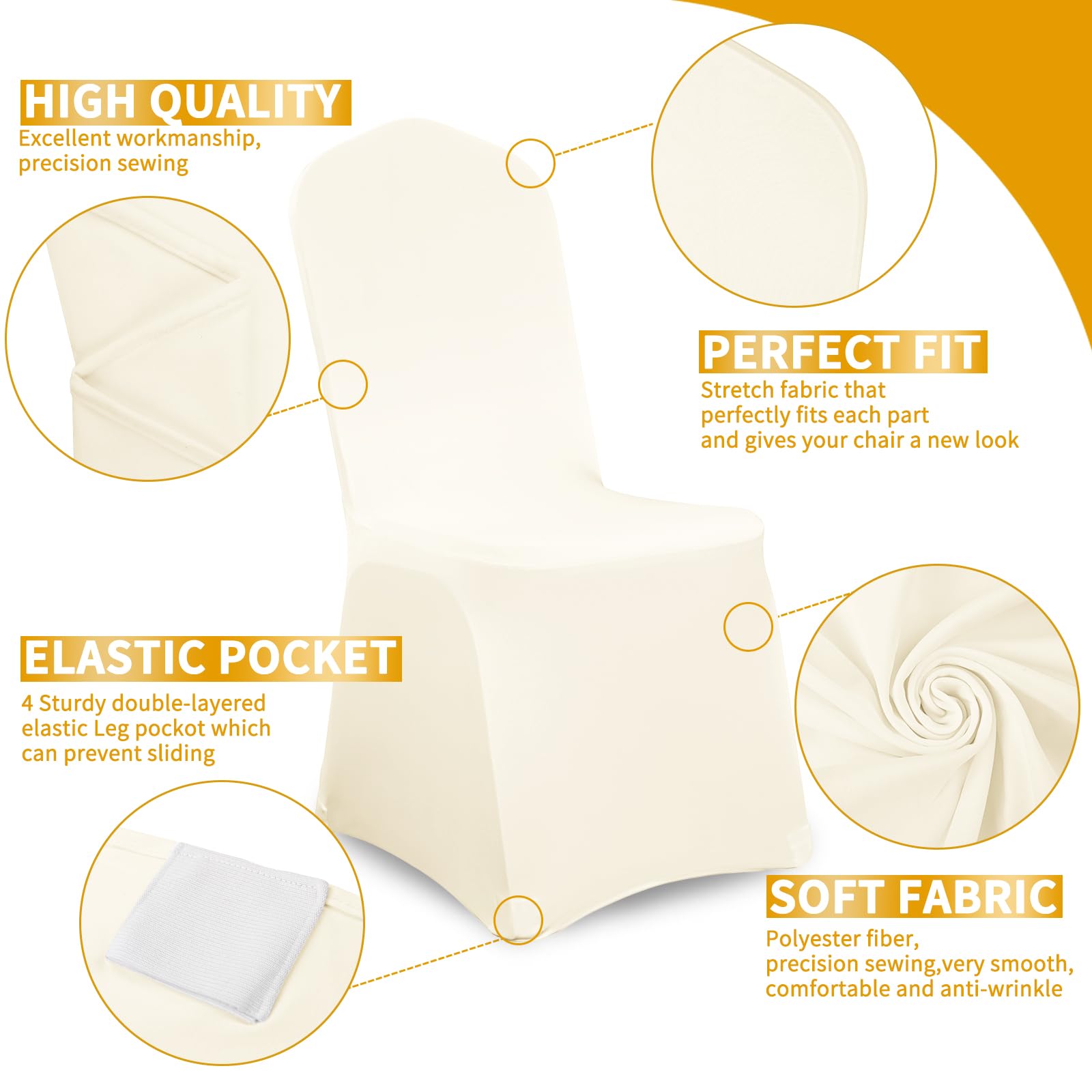 Showgeous 10 coprisedia in poliestere, spandex, lycra, elasticizzati, universali, lavabili, per matrimoni, sala da pranzo, banchetti, decorazione