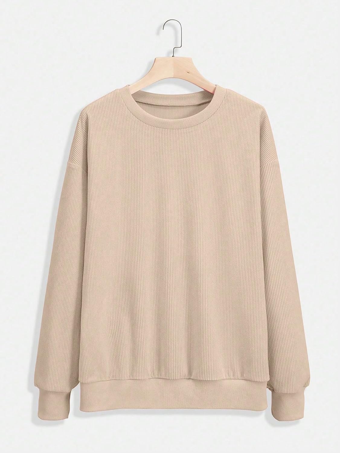 Womens Sweatshirt Striped Long Sleeve Crew Neck Casual Soft Loose Pullover Tops Shirts - Image 2