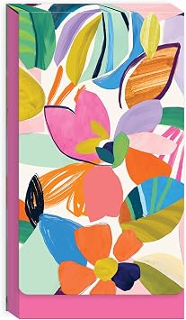 Punch Studio Tall Note Pads - 75-Sheet Playful Patterns Notepad with Fold-Over Cover & Magnet Closure, 6" x 3.25", Multi