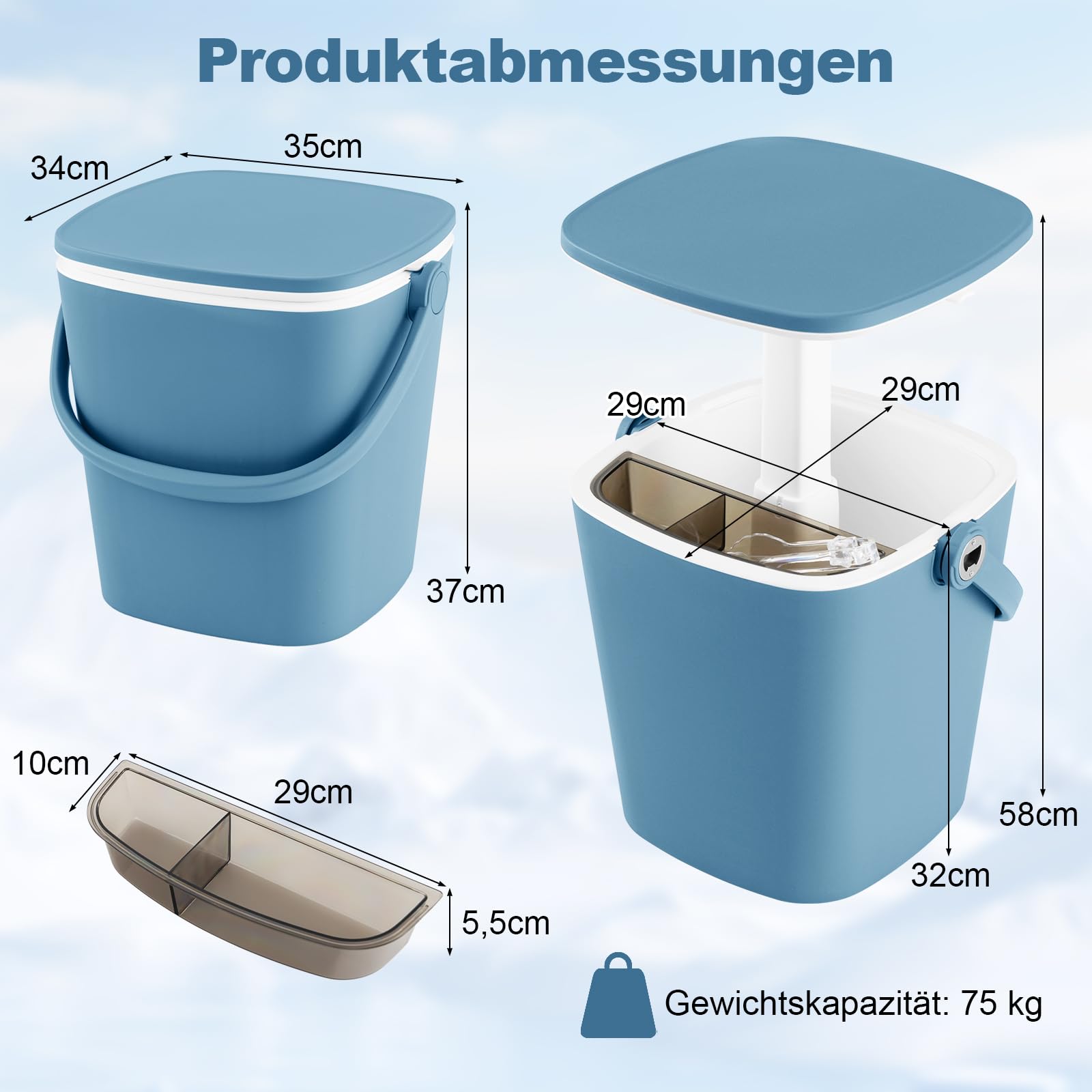 GOPLUS Cool Bar – 4-in-1 Cocktailtisch Mit 15L Getränkekühler, Höhenverstellbar & Wetterfest