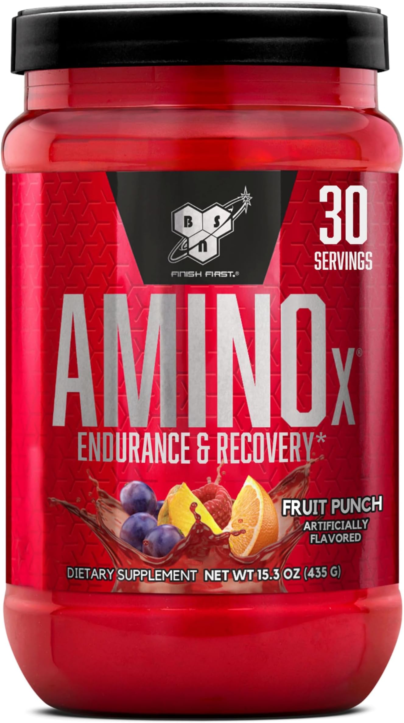Amino X Muscle Recovery & Endurance Powder, BCAAs, 10 Grams of Amino Acids, Keto Friendly, Caffeine-Free, Support Endurance, Zero Sugar, Fruit Punch, 30 servings, 15.34 Ounce (Packaging May Vary)