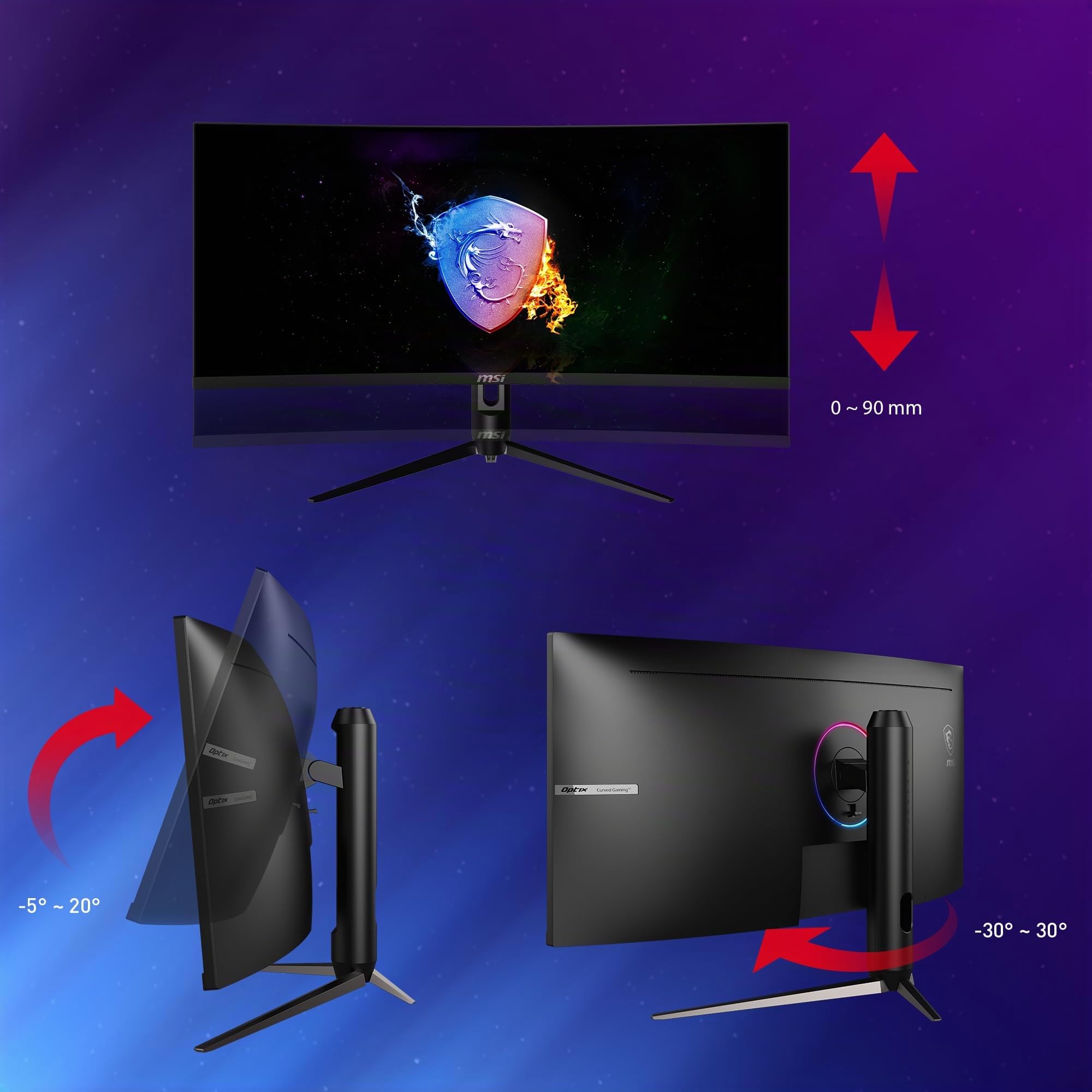 MSI Optix MAG342CQR - Monitor Gaming Curvo 34", VA, UWQHD, 144Hz (3440x1440, Curvatura 1500R, 21:9, Adaptive-Sync, HDR Ready, 300 nits)