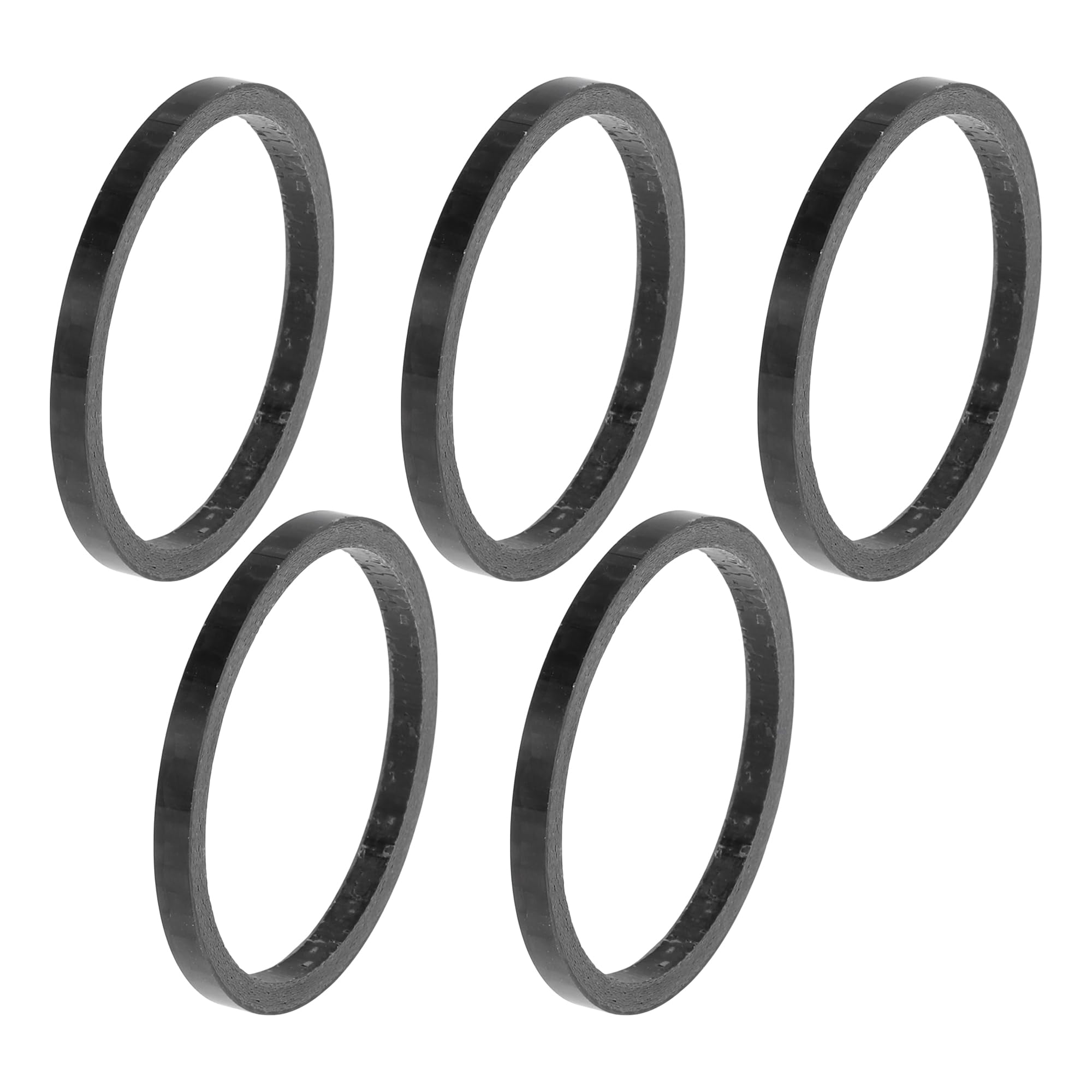 HEROFFIX Bicycle Headset Spacers 3mm Bike Handlebar Stem Spacers 31.8mm 1-1/4" Carbon Fiber Gloss Black Carbon Fiber 5 Pcs