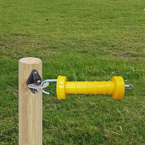 Miniatura 5 de QMARK Juego de manijas de puerta eléctrica para valla con 2 asas, 4 anclajes y 4 aisladores