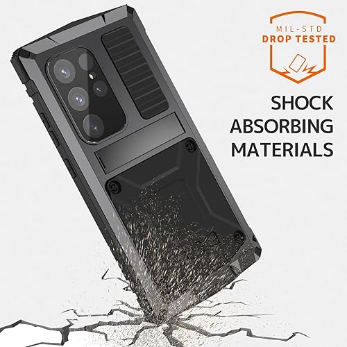 Miniatura 3 de NINKI Funda compatible con Samsung Galaxy S23 Ultra con funda para cámara y protector de pantalla, probada en caídas de 6 pies, funda de metal